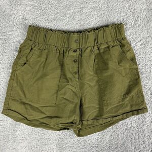 Olive Green Women's Pull On Shorts 8 Green Lightweight Pockets
